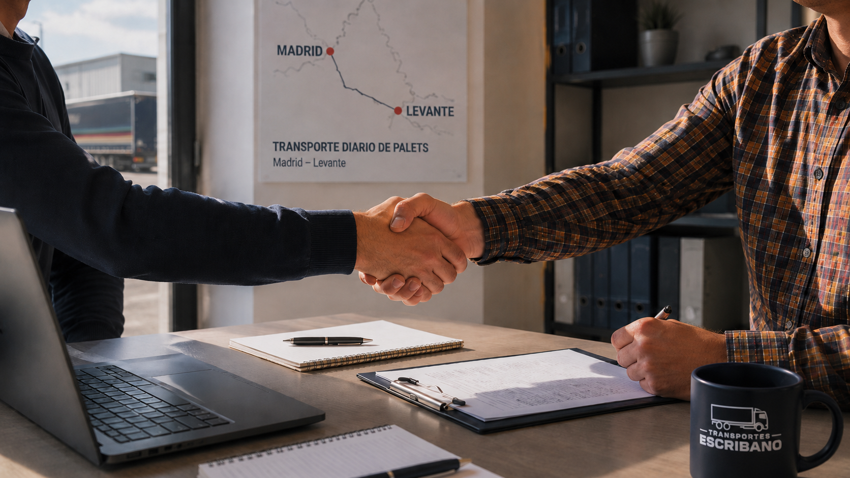 Agencia de transporte gestionando rutas de distribución